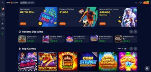 Nine Casino games lobby screenshot