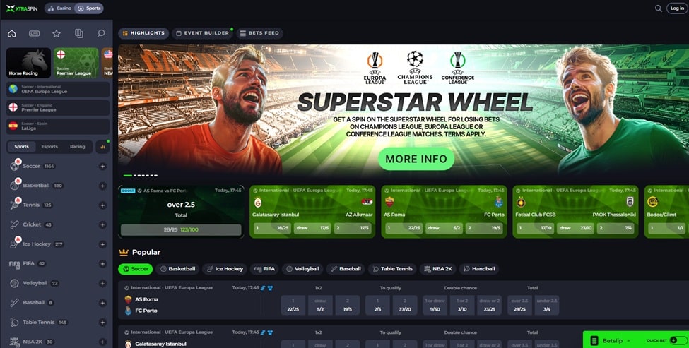 Xtraspin Casino homepage screenshot