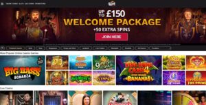 King Casino lobby and games screenshot