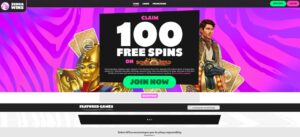 Zebra Wins casino homepage screenshot