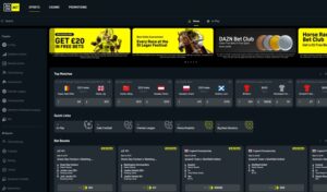 DAZN Bet sportsbook and casino website screenshot