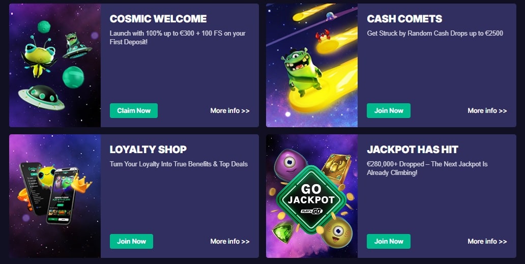 Casino Ways welcome bonus and promotions screen