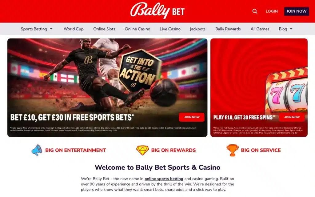 Bally Casino lobby screenshot