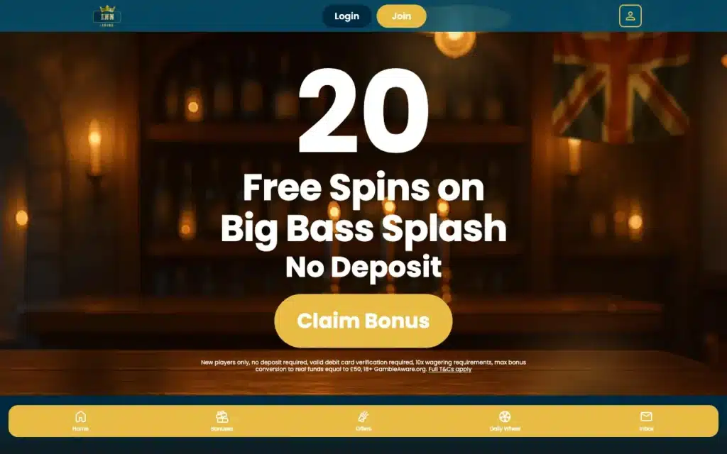 Inn Spins homepage screenshot