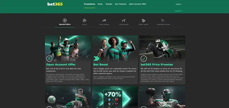 bet365 sportsbook and casino homepage screenshot